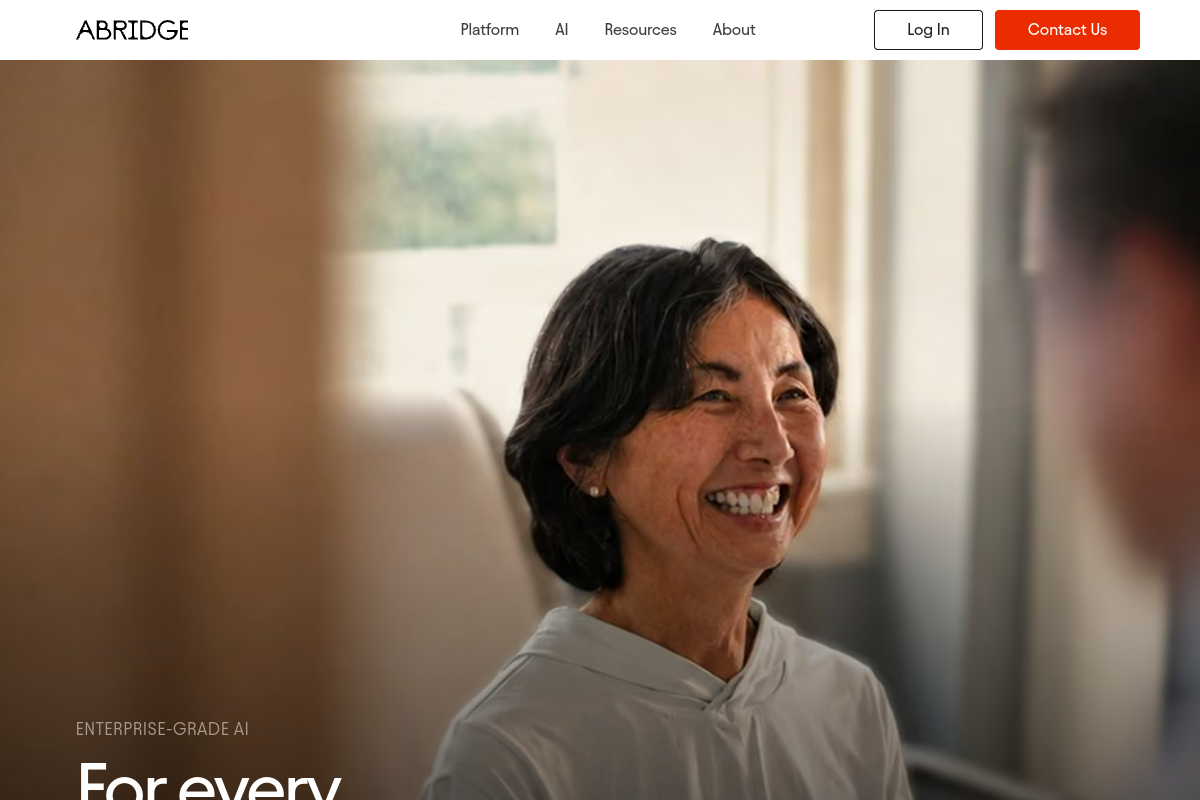 Screenshot of the Abridge website