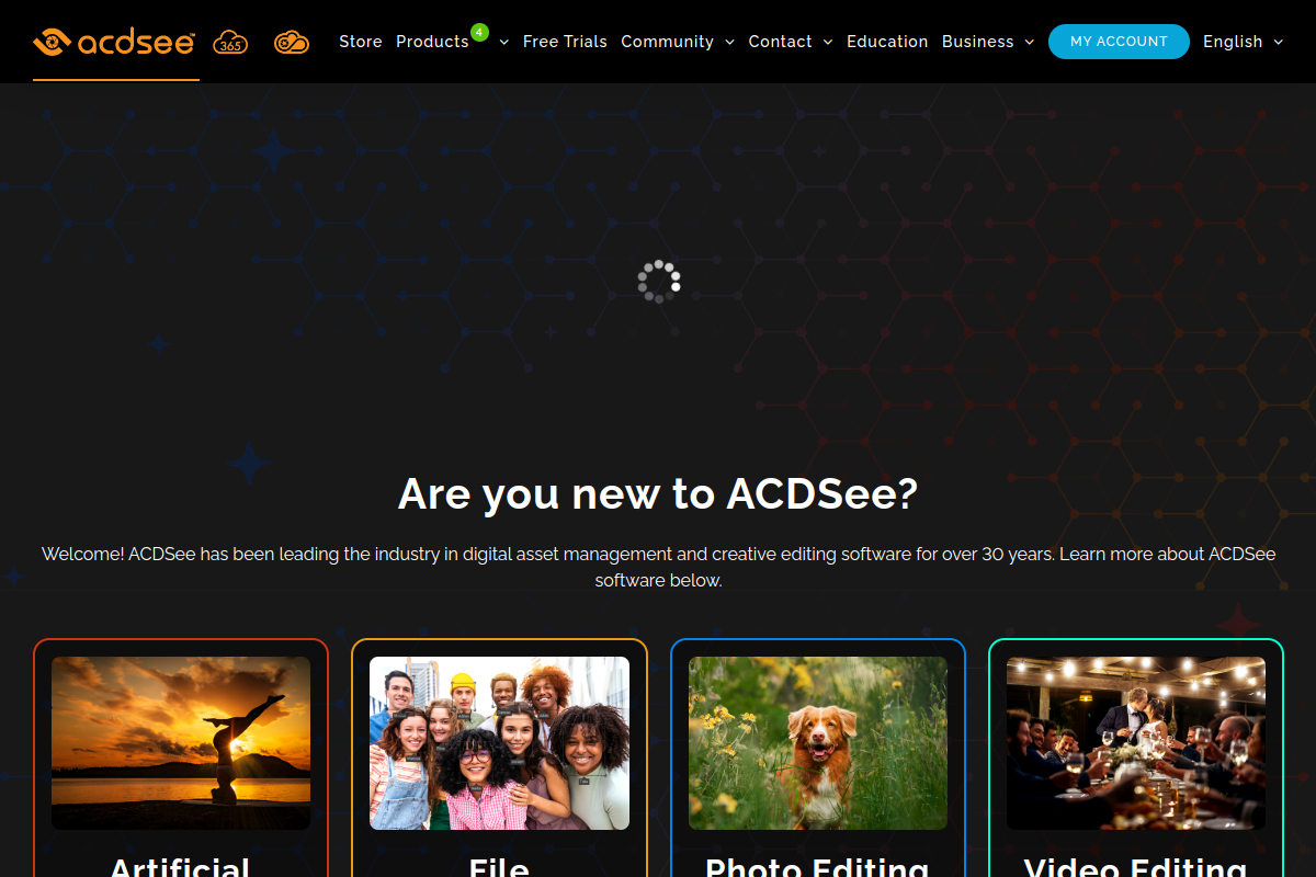 Screenshot of the ACDSee website