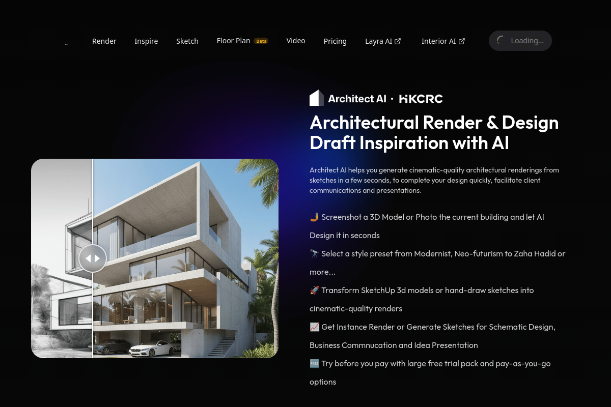 Screenshot of the Architect AI website