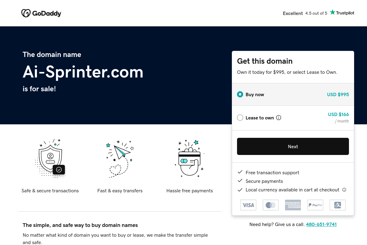 Screenshot of the AI-Sprinter website