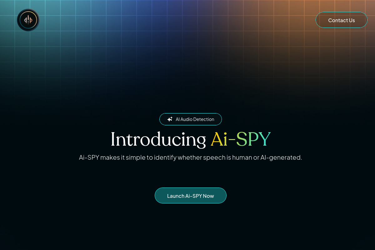Screenshot of the AI Spy website