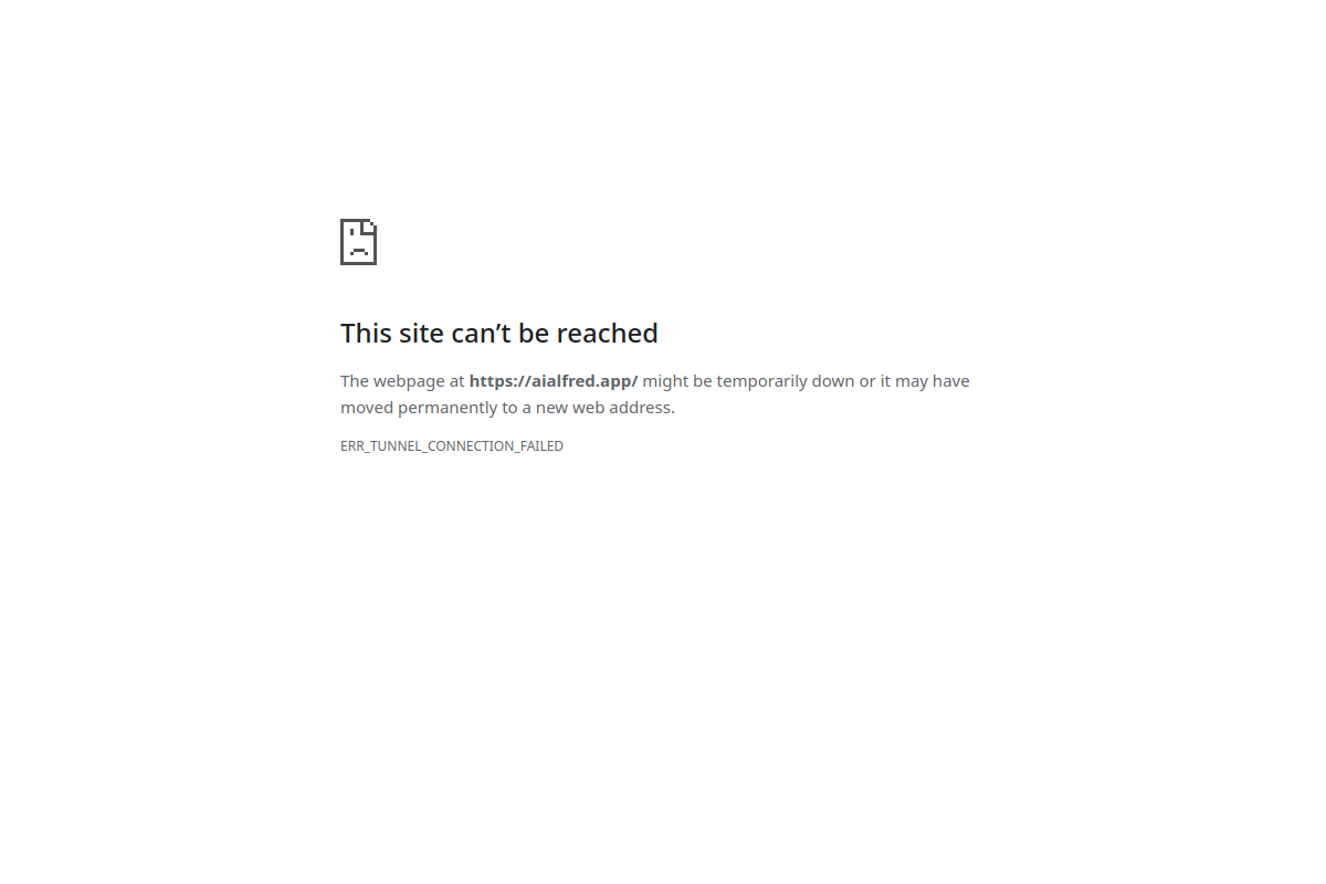 Screenshot of the AI Alfred website