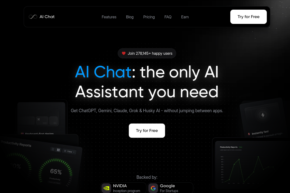 Screenshot of the AIAssistant website