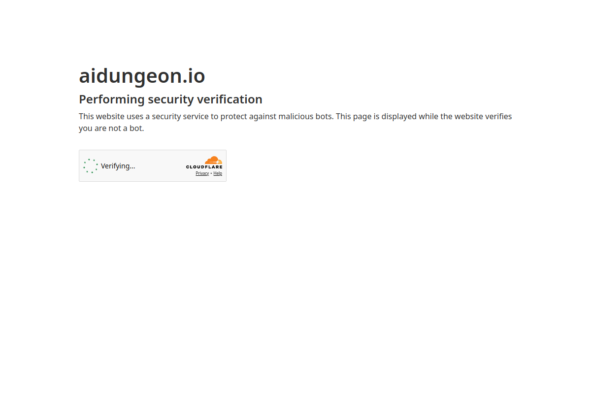 Screenshot of the Aidungeon website