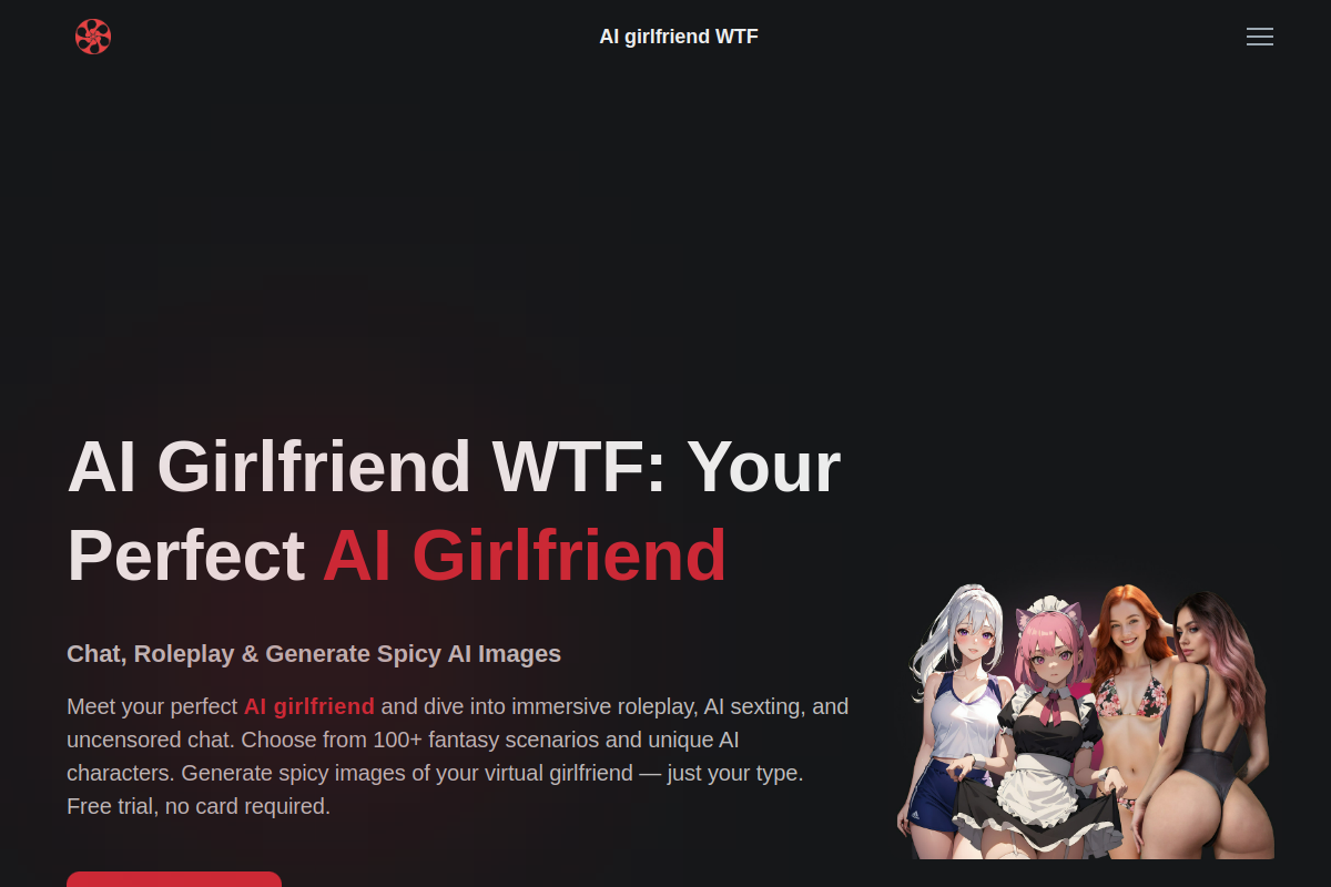 Screenshot of the AI Girlfriend WTF website