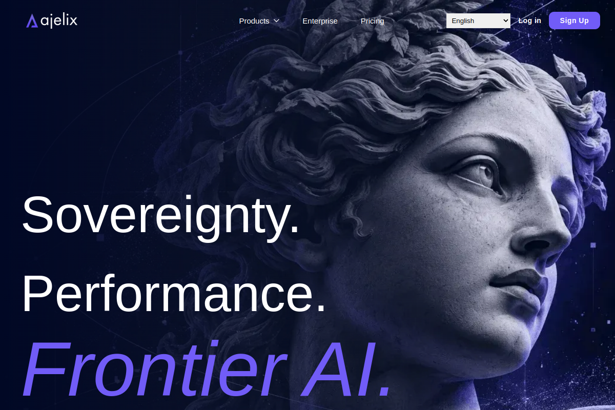Screenshot of the Ajelix website