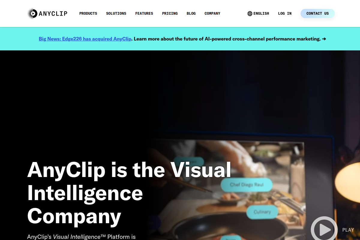 Screenshot of the AnyClip website