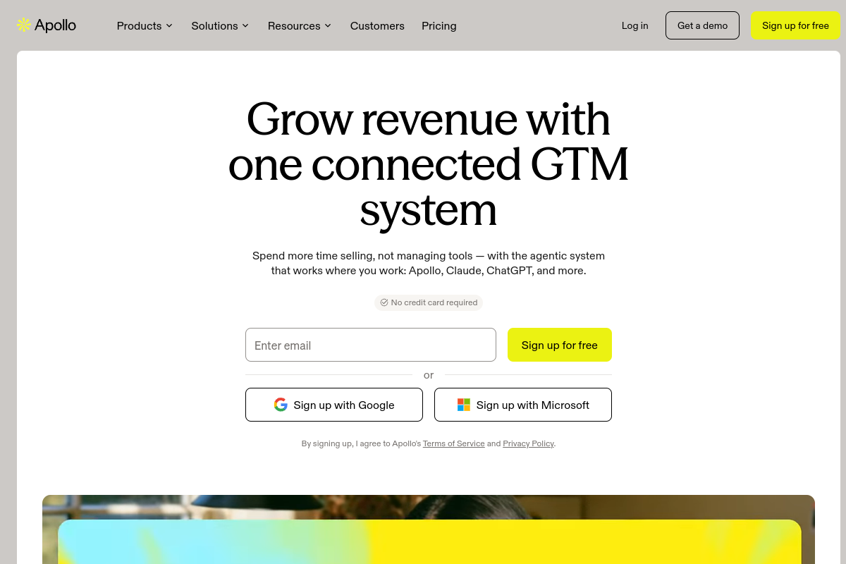 Screenshot of the Apollo website