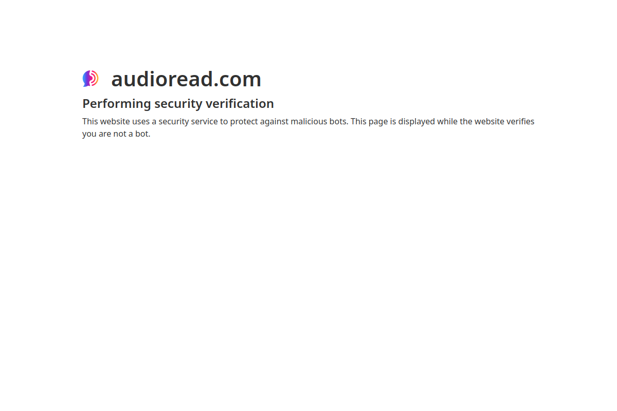 Screenshot of the Audioread.com website