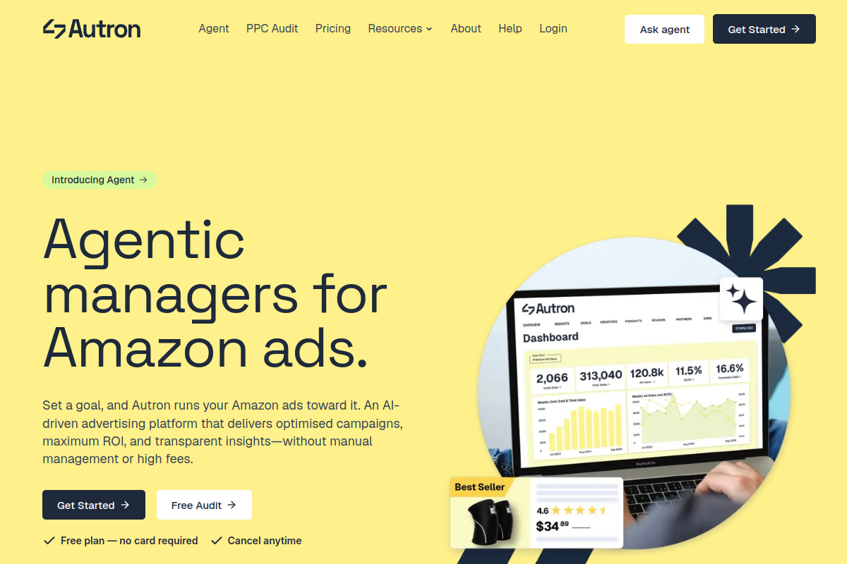 Screenshot of the Autron website