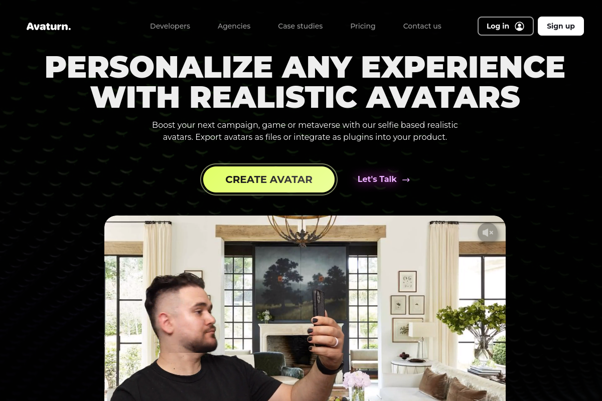 Screenshot of the Avaturn website