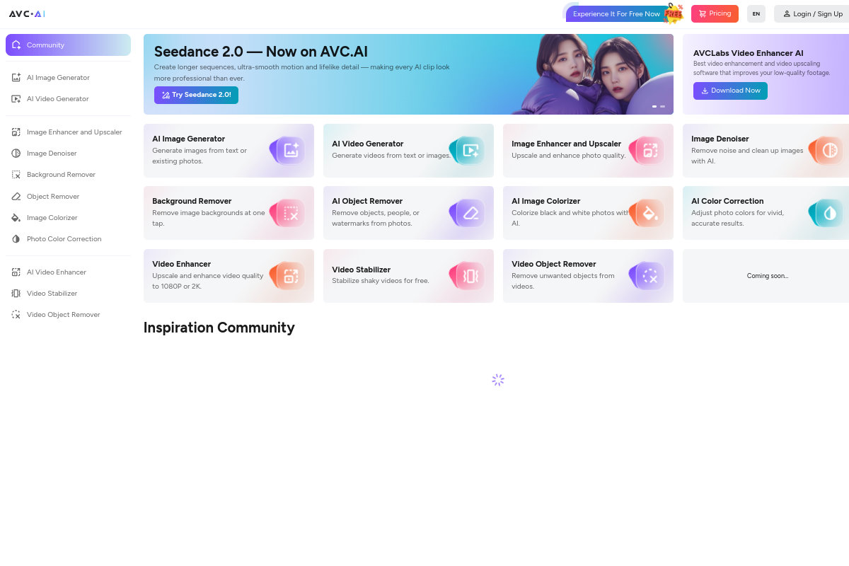 Screenshot of the Online AI Image Enhancer website