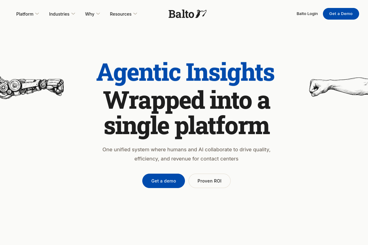 Screenshot of the Balto website