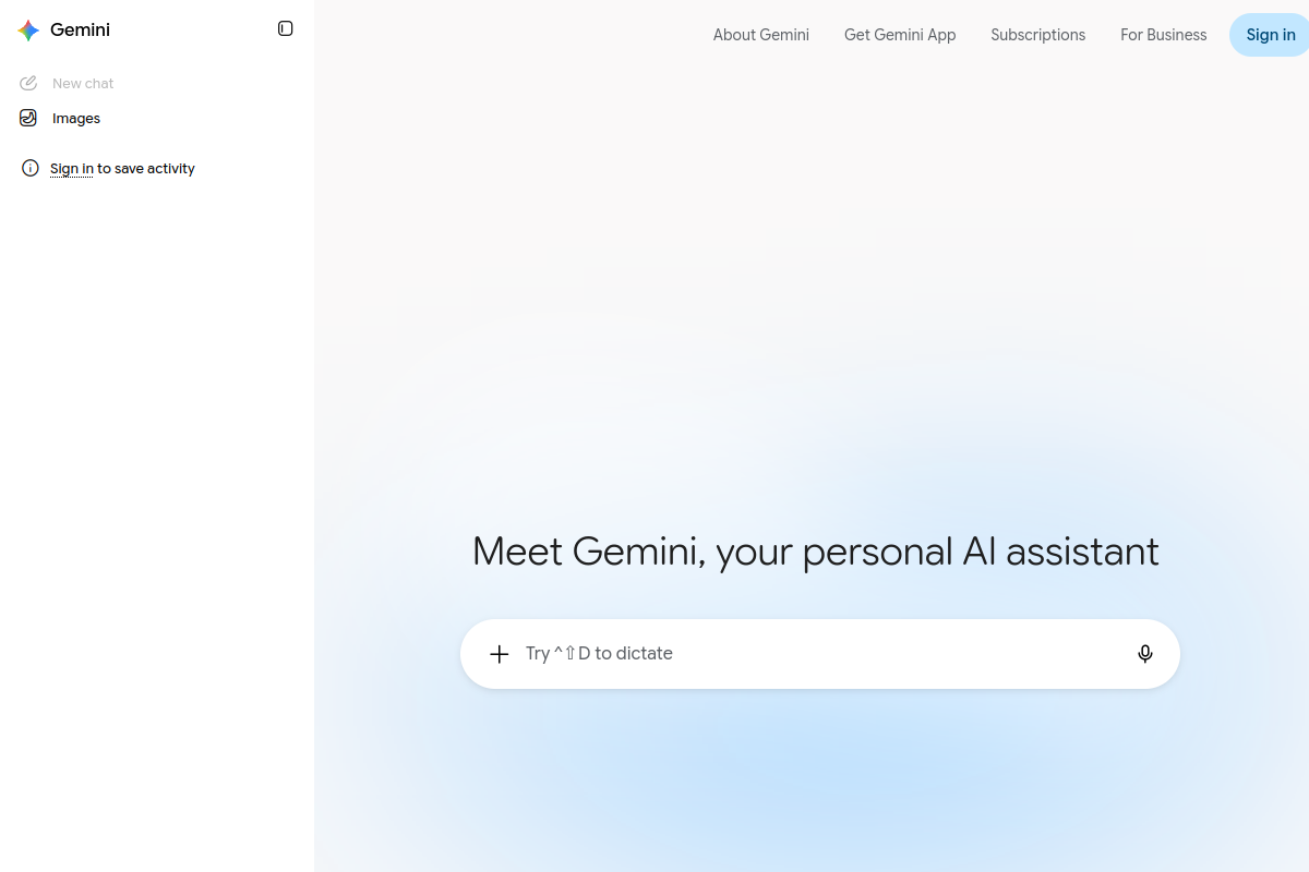Screenshot of the Google Bard website