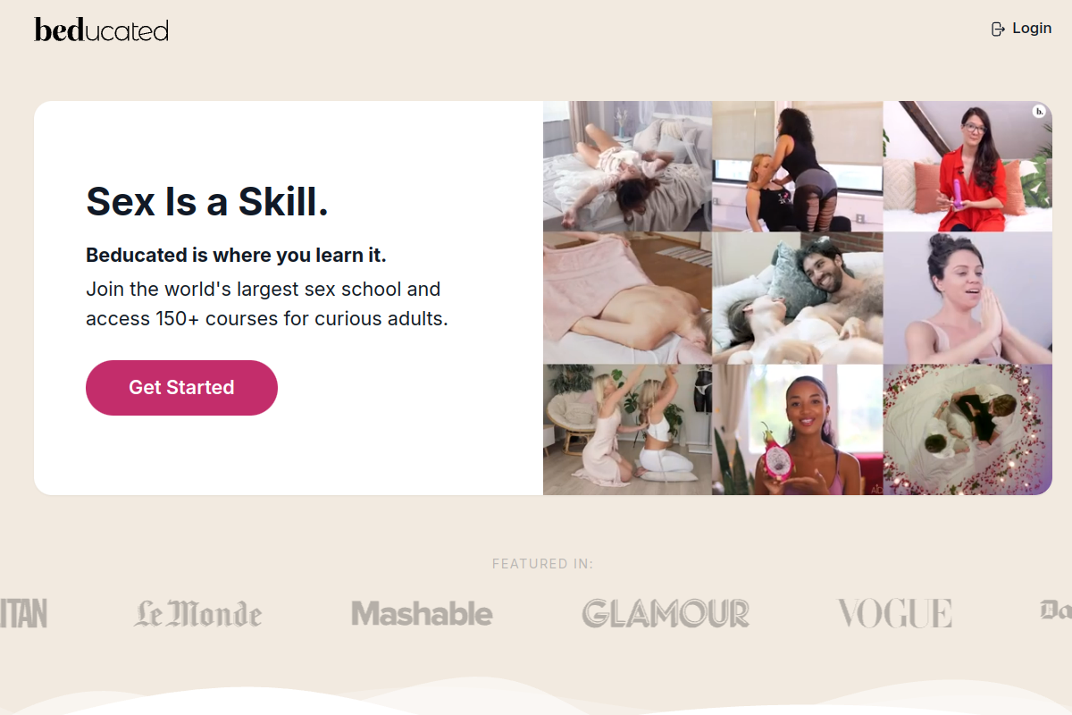 Screenshot of the Beducated website