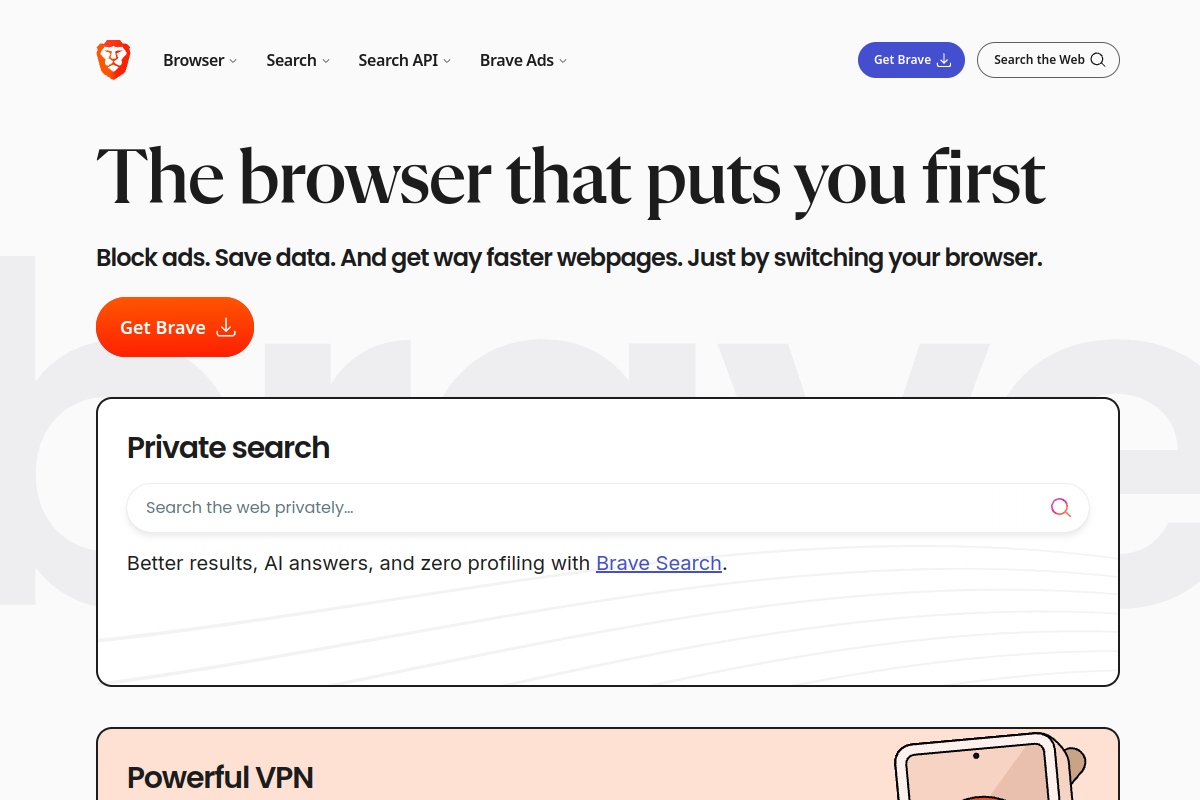 Screenshot of the Brave Search Summarizer website