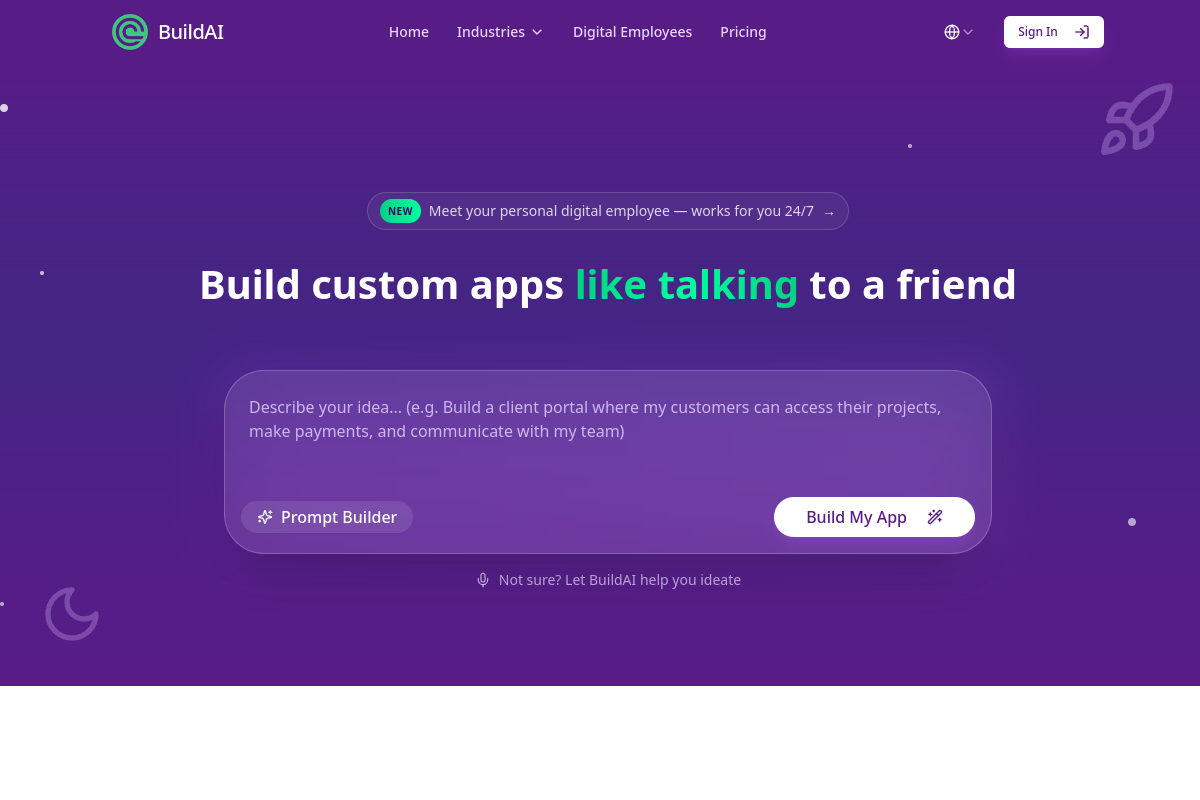 Screenshot of the Caption-spark website