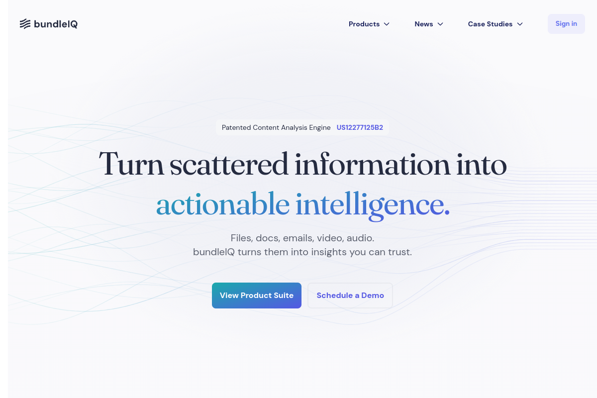 Screenshot of the bundleIQ website
