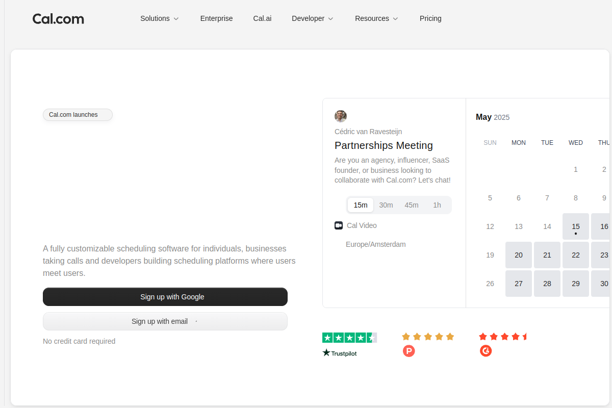 Screenshot of the Cal.AI website