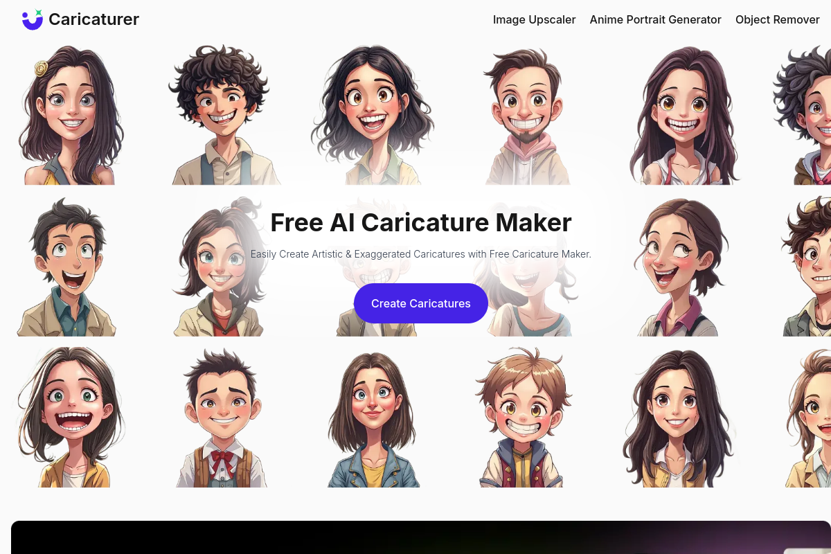 Screenshot of the Caricaturer website