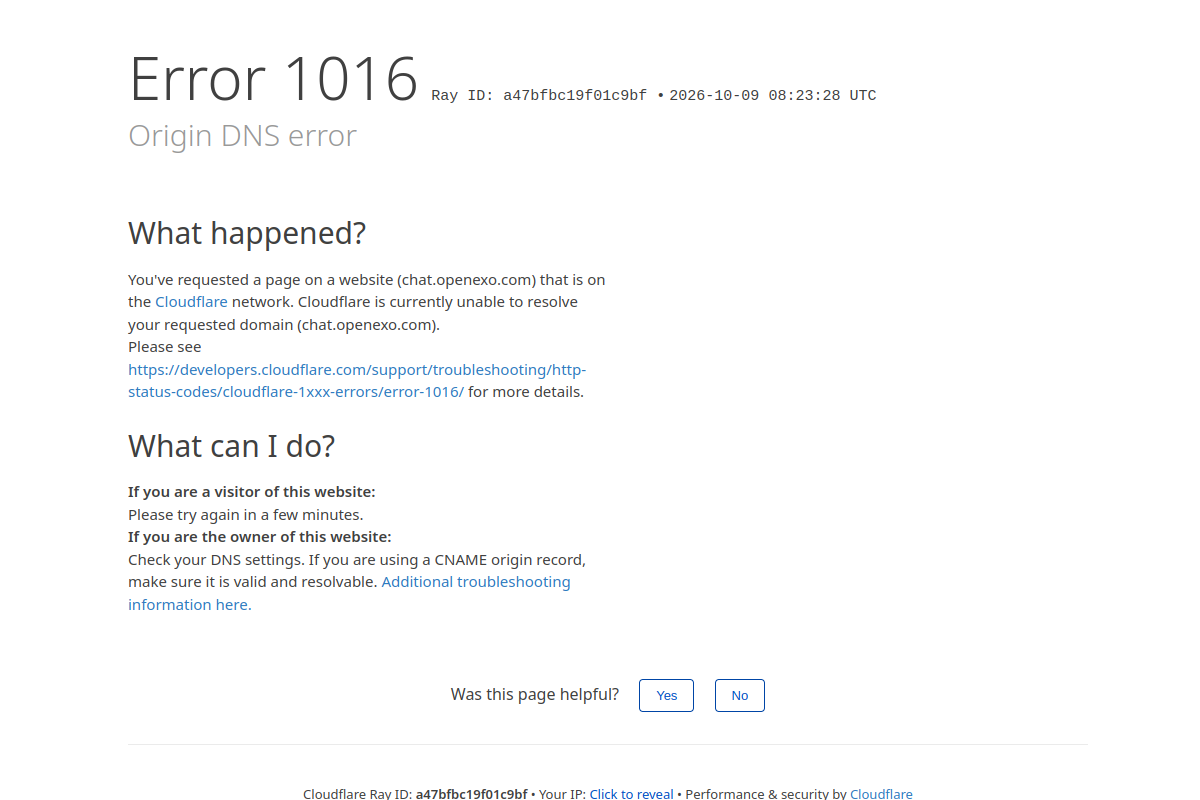 Screenshot of the ExO Bot website