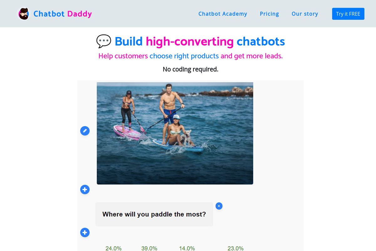 Screenshot of the Chatbot Daddy website