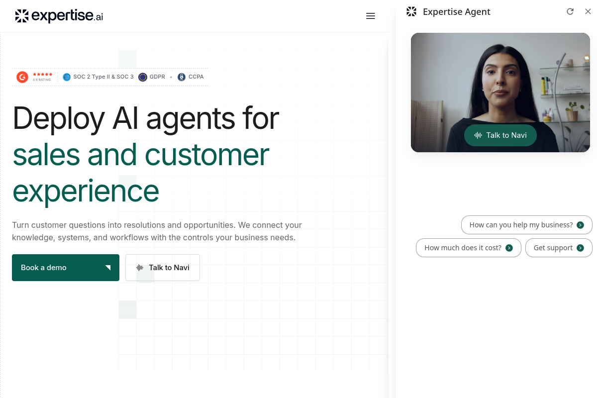 Screenshot of the Chatsimple AI Sales Chatbot website