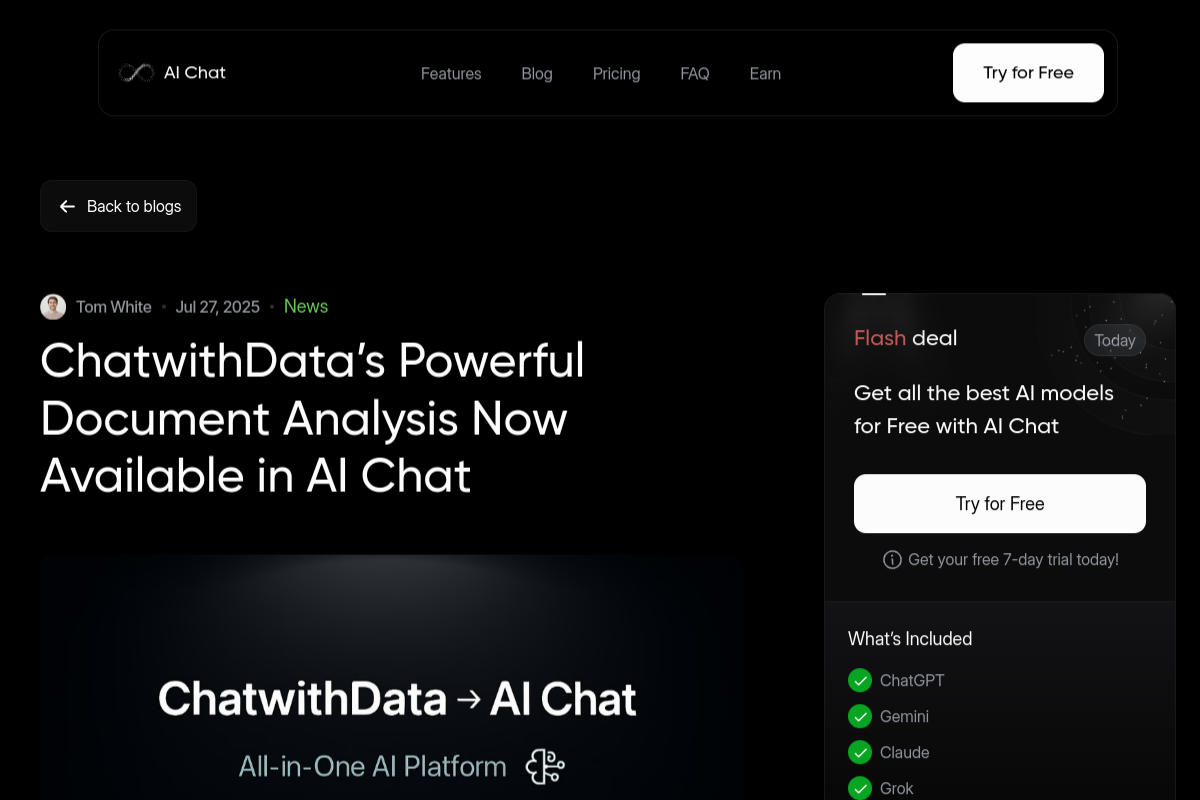 Screenshot of the ChatwithData website