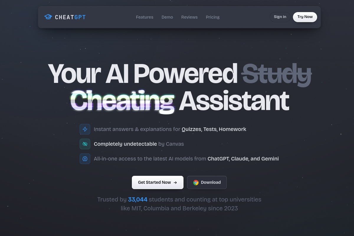Screenshot of the CheatGPT website