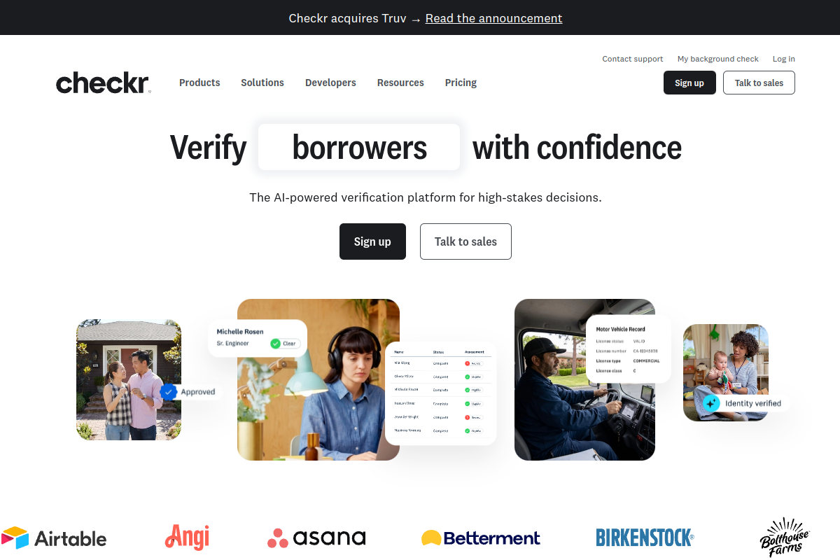 Screenshot of the Checkr website