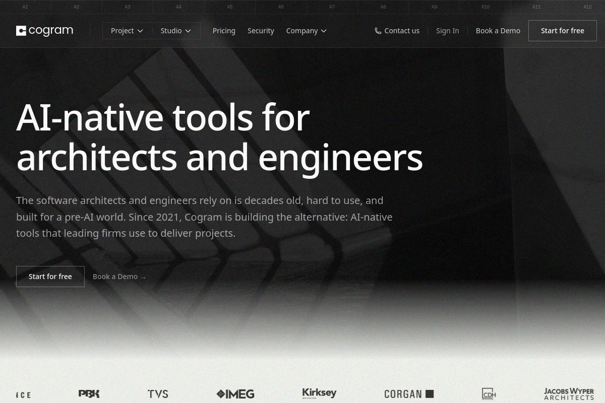 Screenshot of the Cogram website