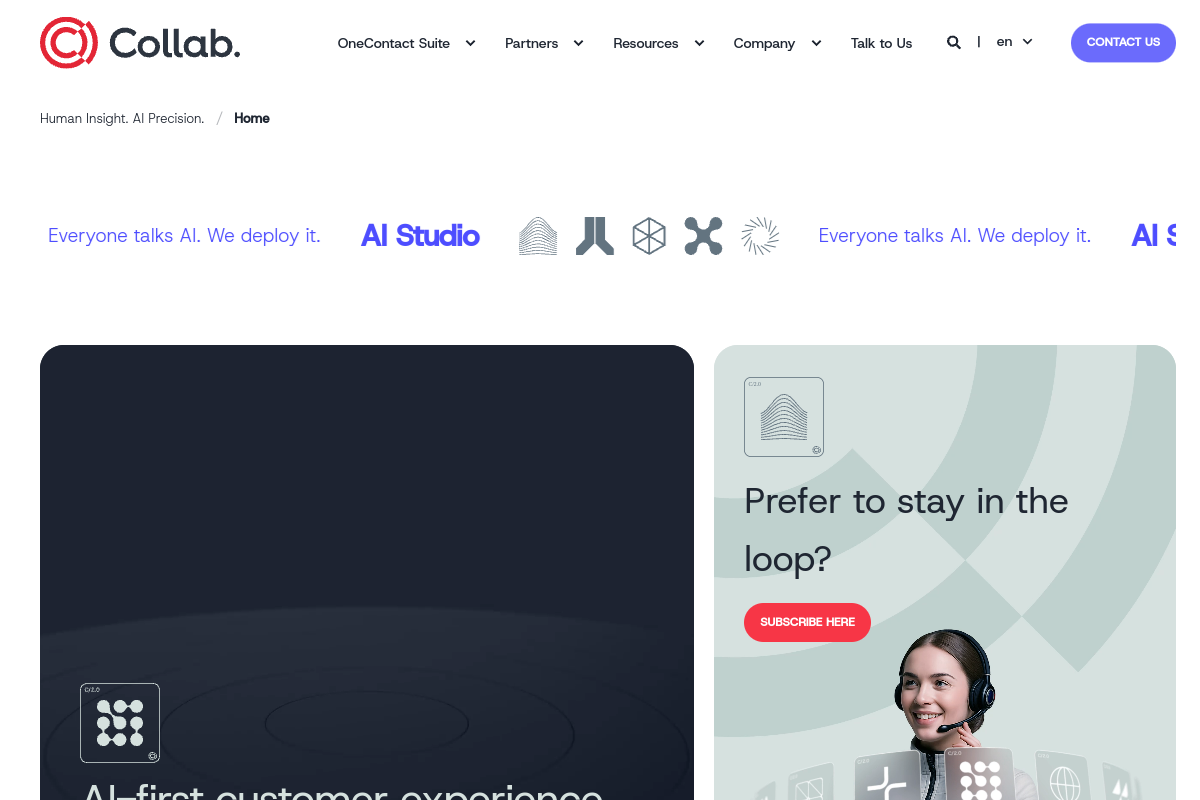Screenshot of the Collab.com website