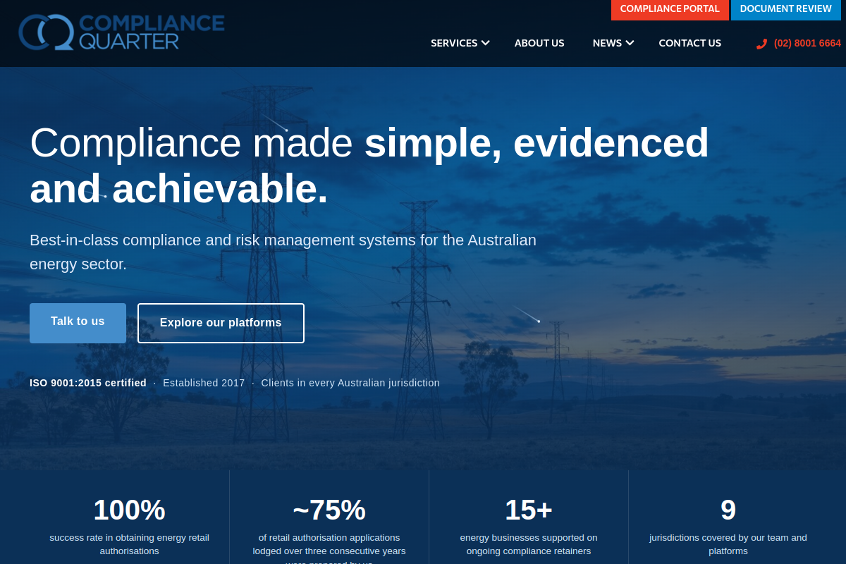 Screenshot of the Titan website