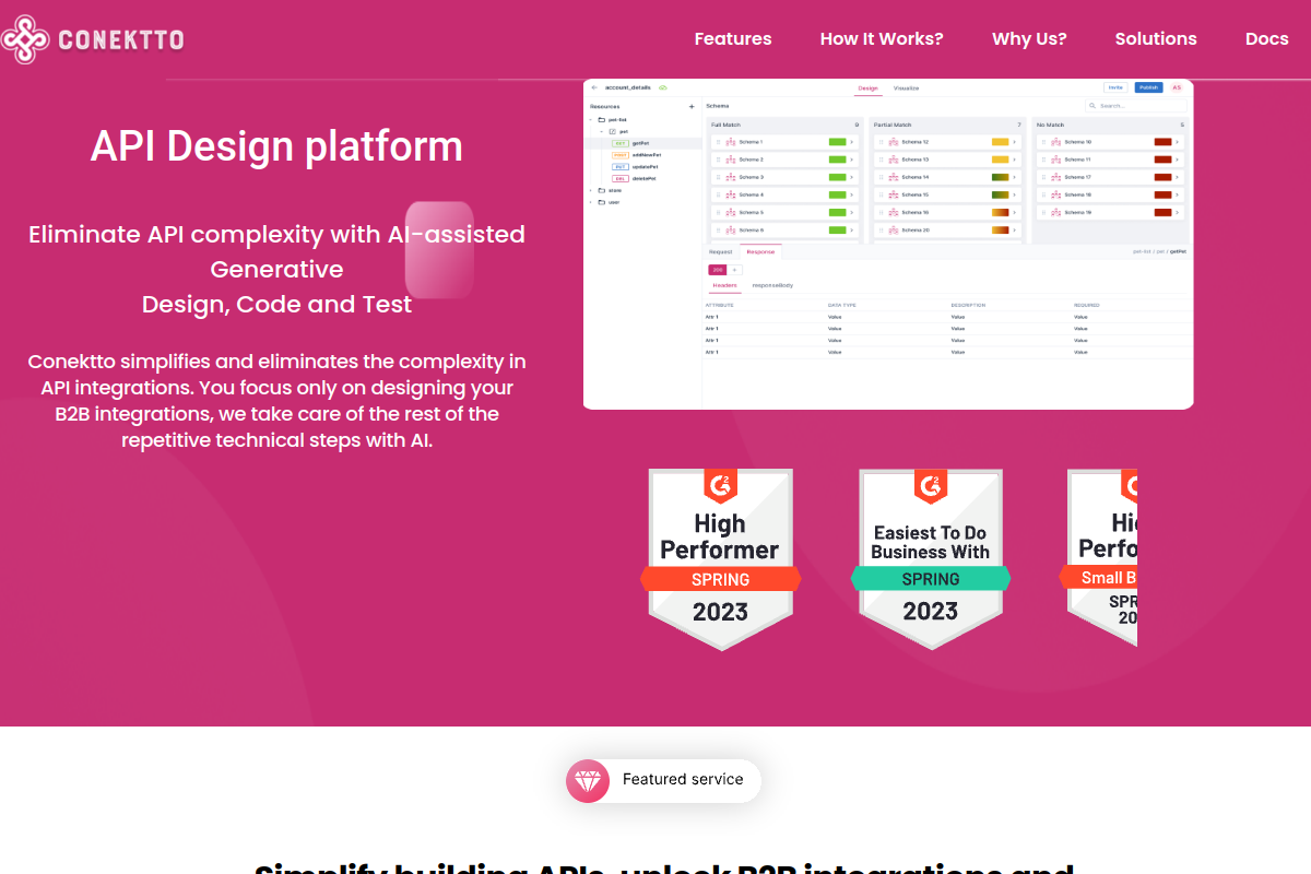Screenshot of the Conektto website