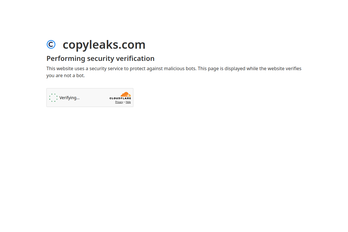 Screenshot of the Copyleaks - AI content detector website