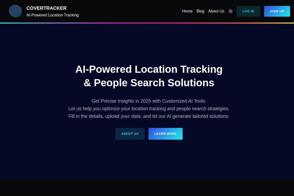 Screenshot of the CoverBot website