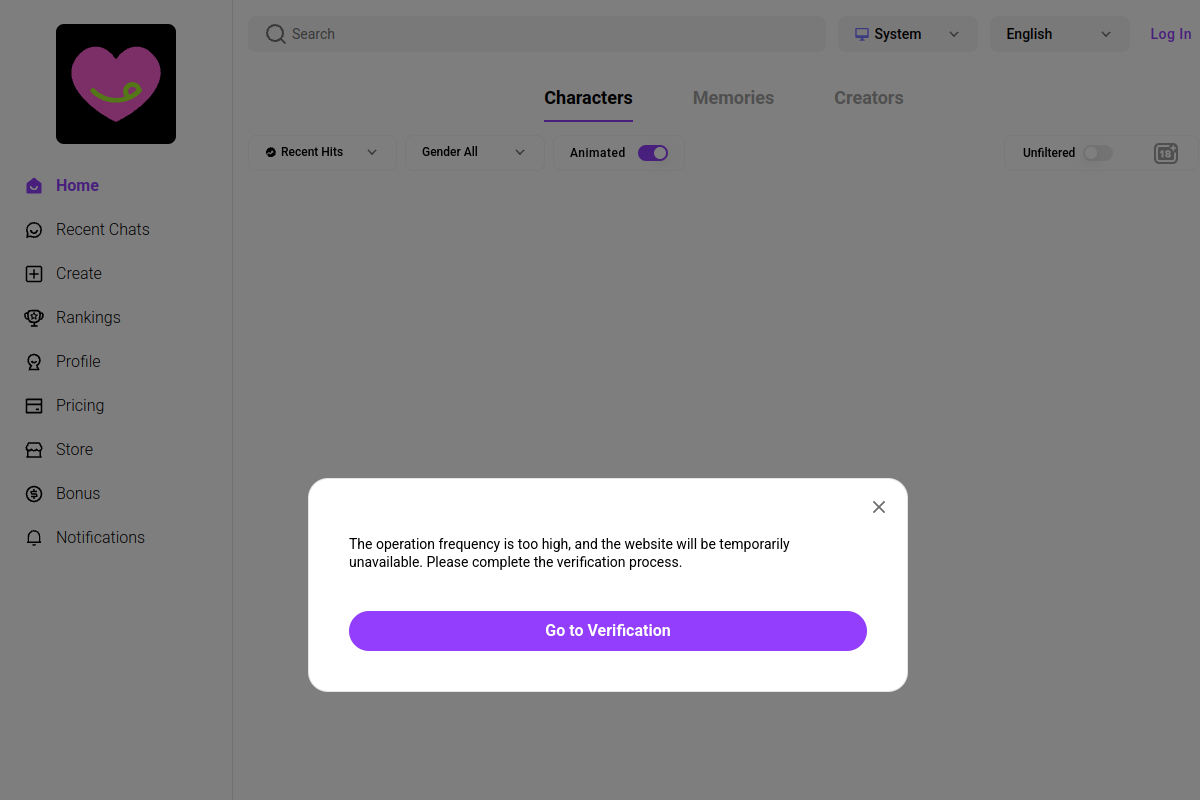 Screenshot of the CrushonAI website