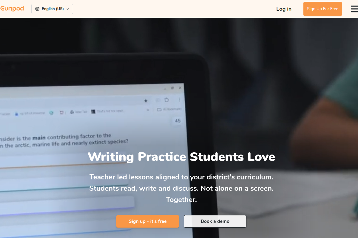 Screenshot of the Curipod website