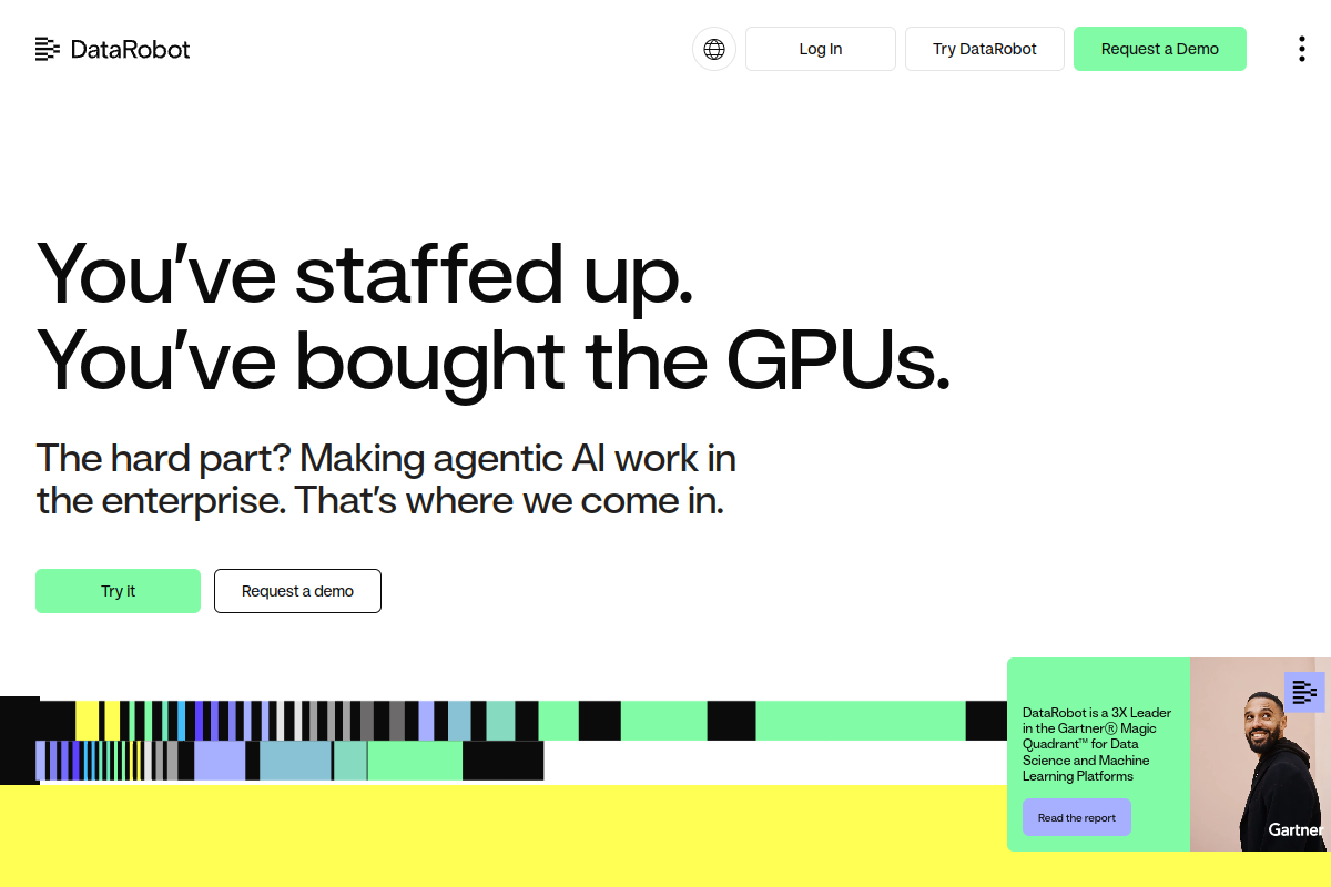 Screenshot of the DataRobot website