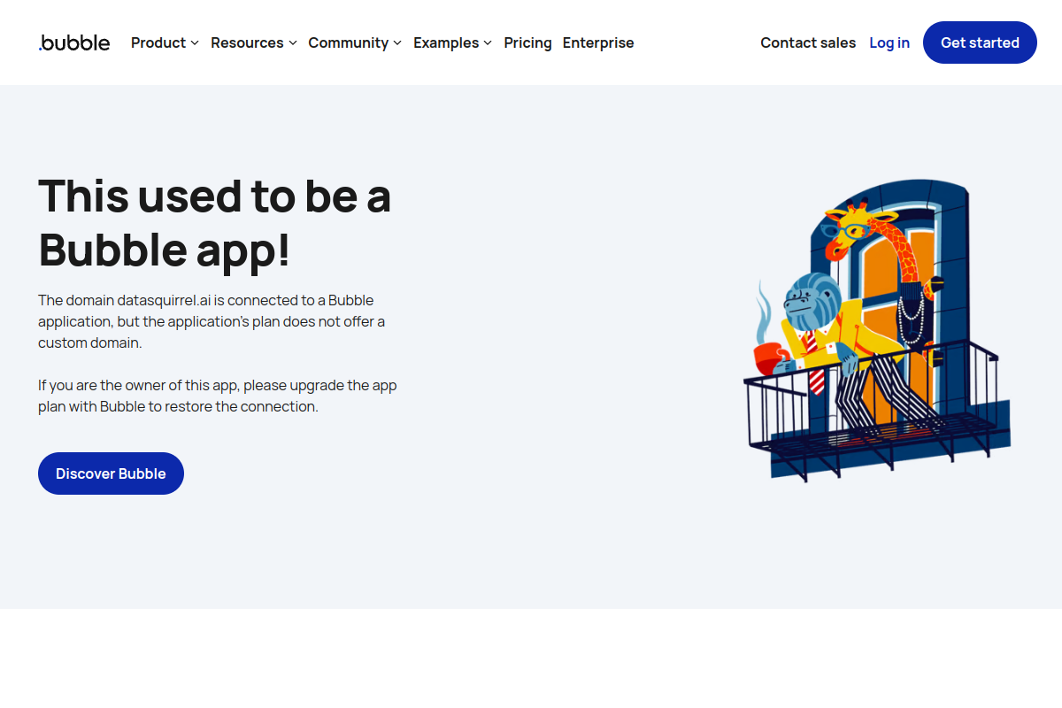 Screenshot of the DataSquirrel website