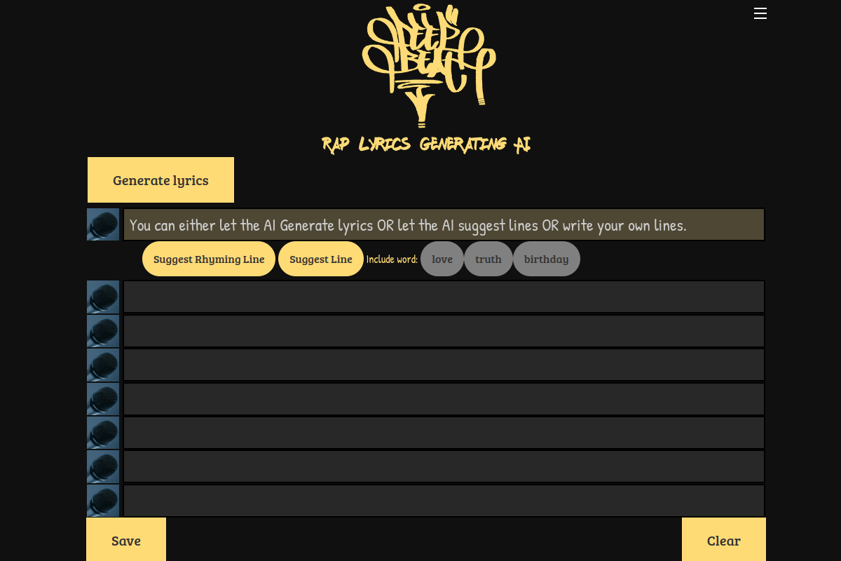 Screenshot of the DeepBeat website