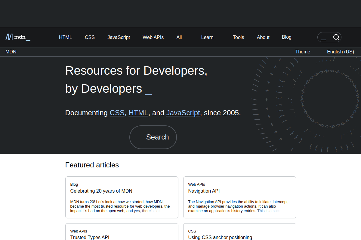 Screenshot of the MDN Plus website