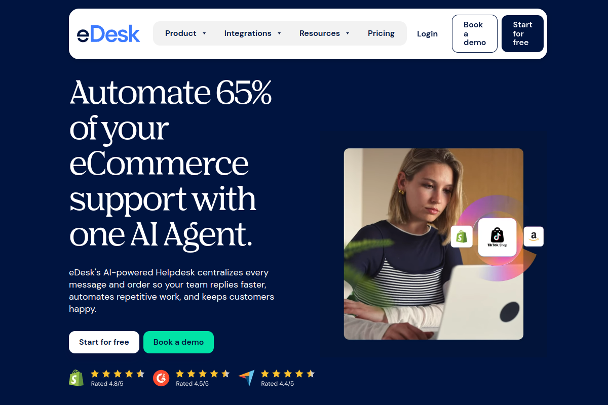 Screenshot of the eDesk website