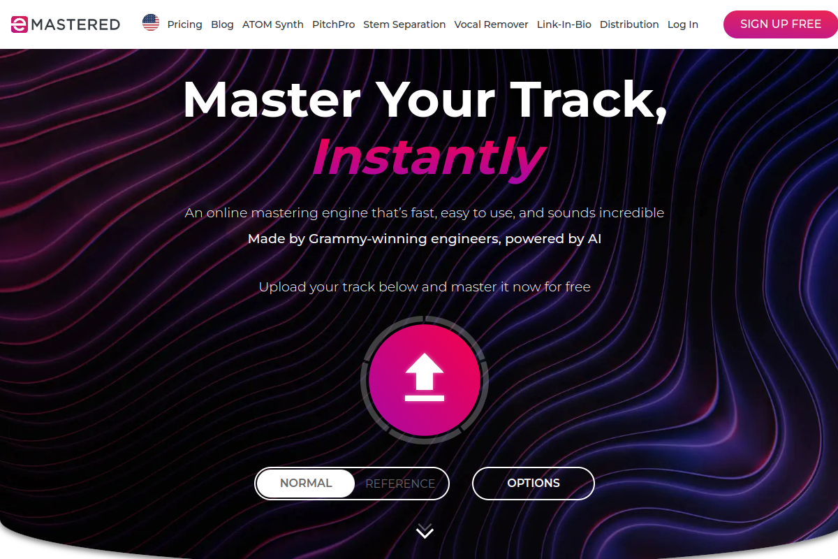 Screenshot of the eMastered website