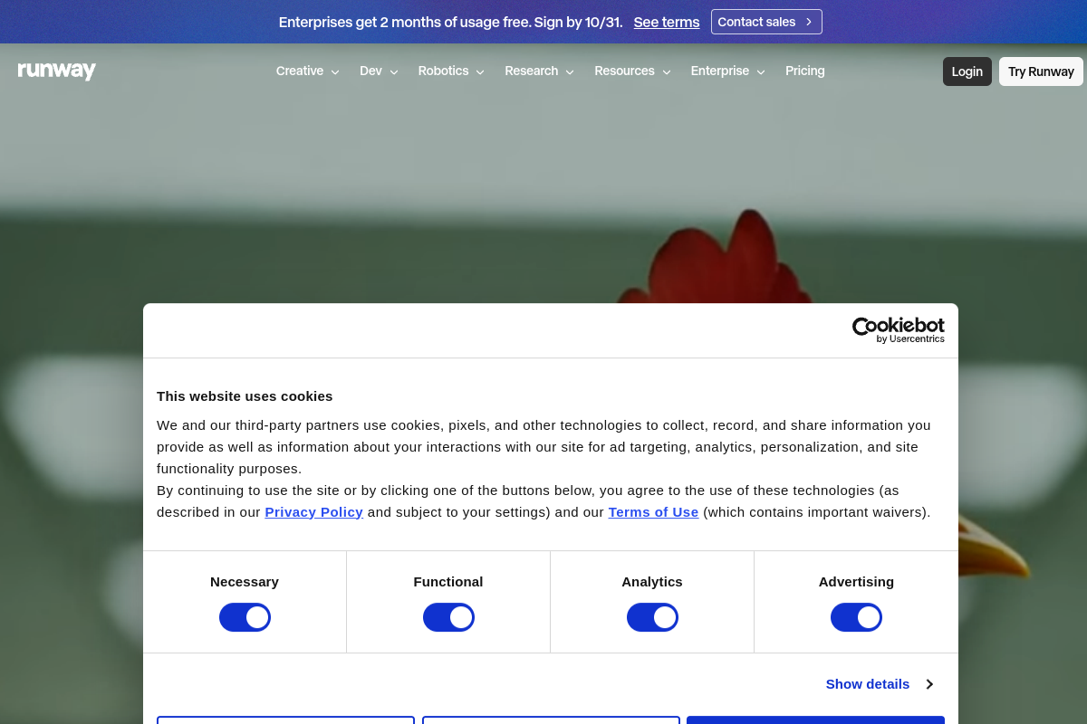 Screenshot of the Generative_engine website