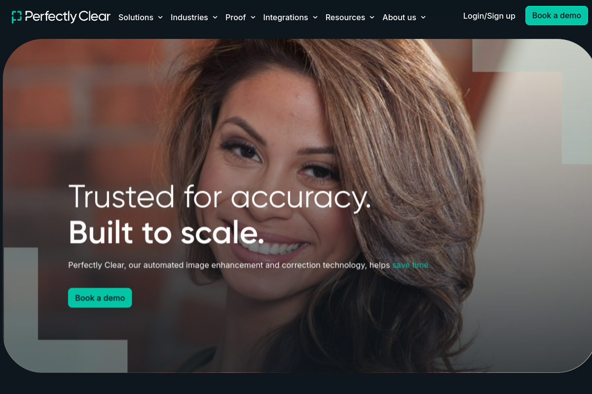 Screenshot of the Perfectly Clear website