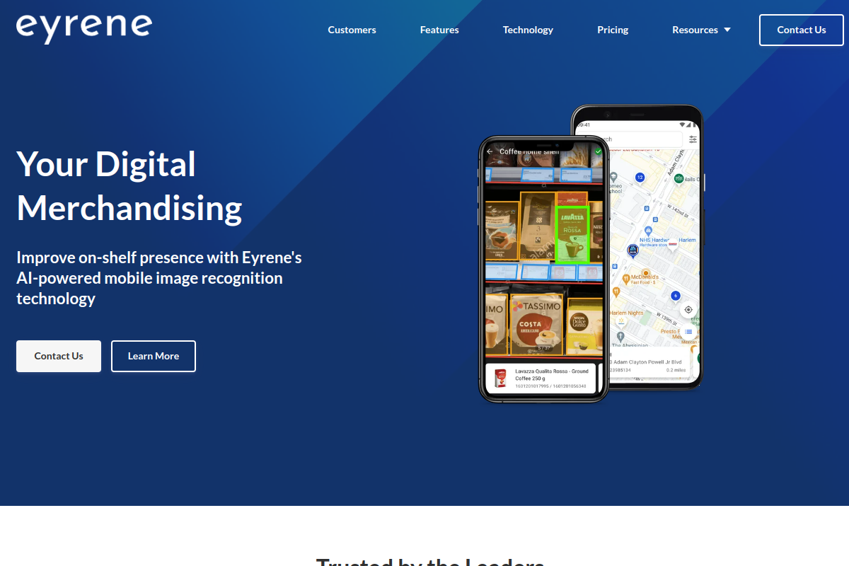 Screenshot of the Eyrene website