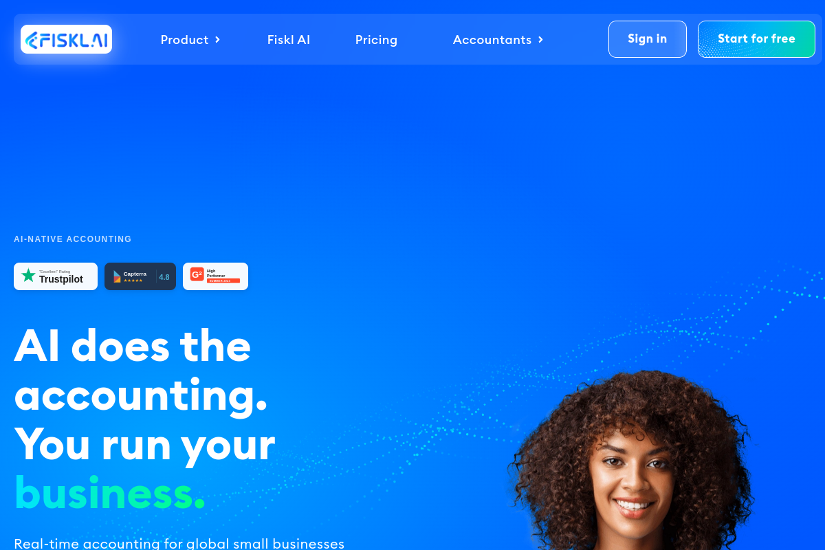 Screenshot of the Fiskl website
