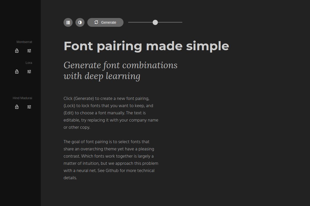 Screenshot of the Fontjoy website
