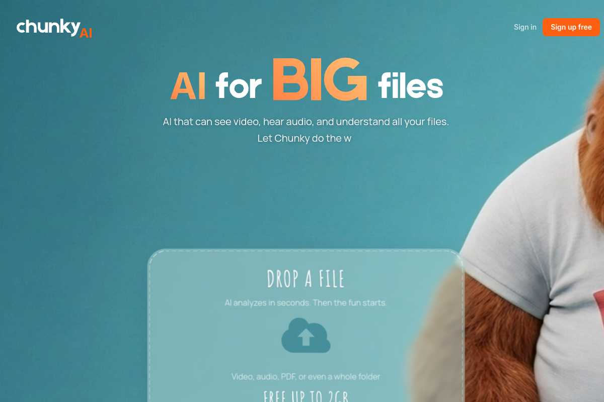 Screenshot of the Get Chunky website